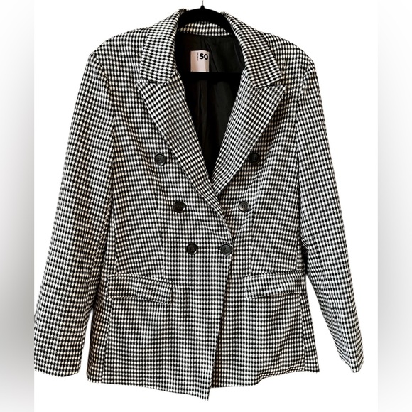 SO Women's Houndstooth Blazer Size L - Picture 2 of 11